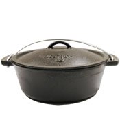 Potjie Cast Iron Flat Pot - 2 Quart Size 1/2